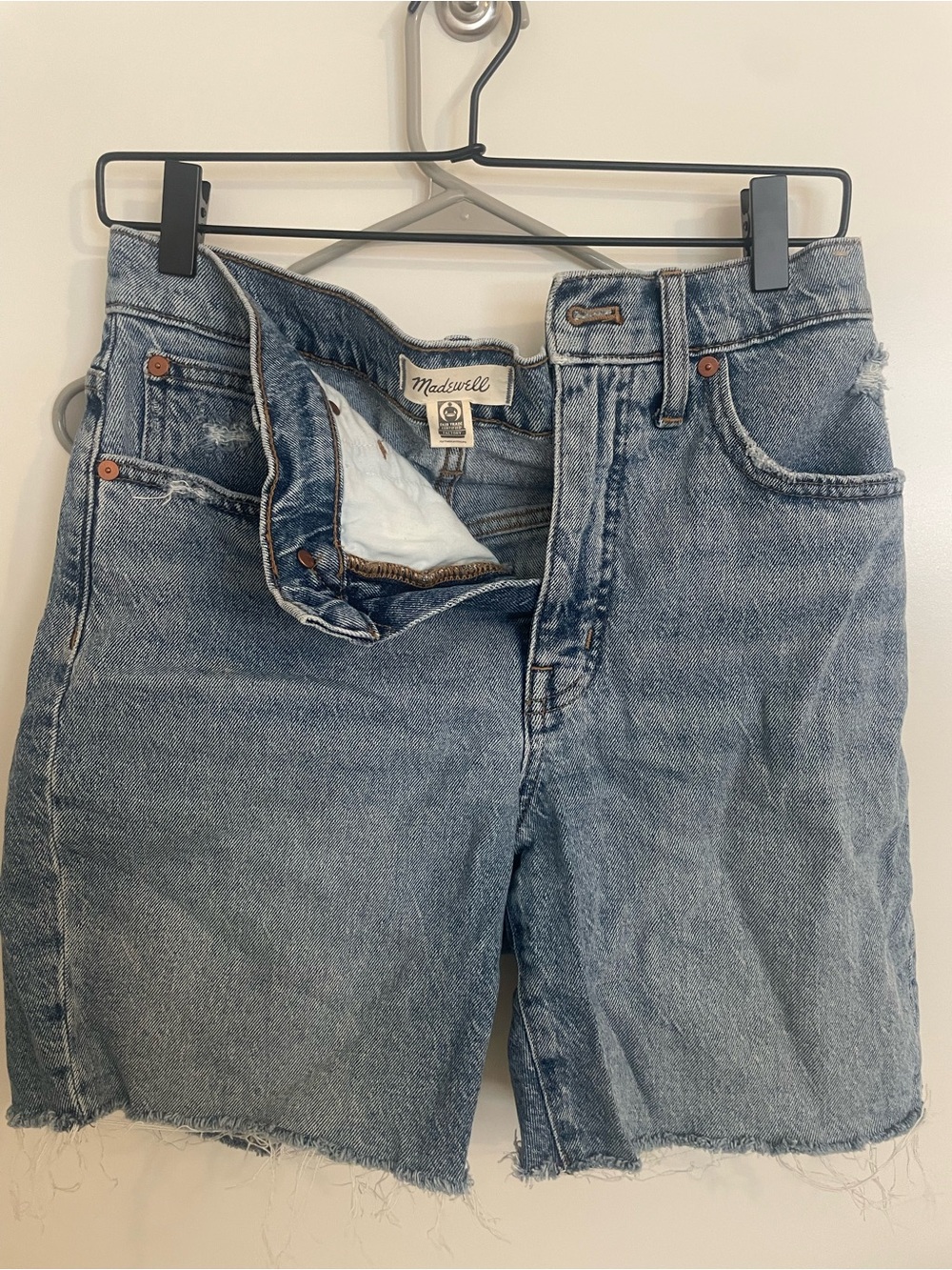 Madewell Light Wash High-Rise Denim Cutoff Shorts